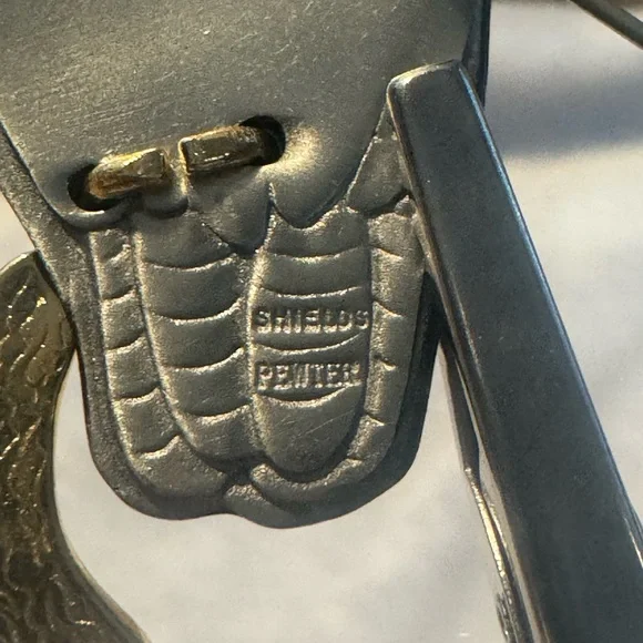 M. Shields Silversmith Owl Brooch – Shields Pewter – Artisan Wildlife Pin - Picture 4 of 5